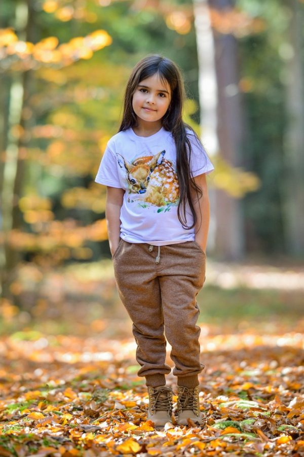 koszulka bambi spodnie dresy brązowe WADERA dla dzieci